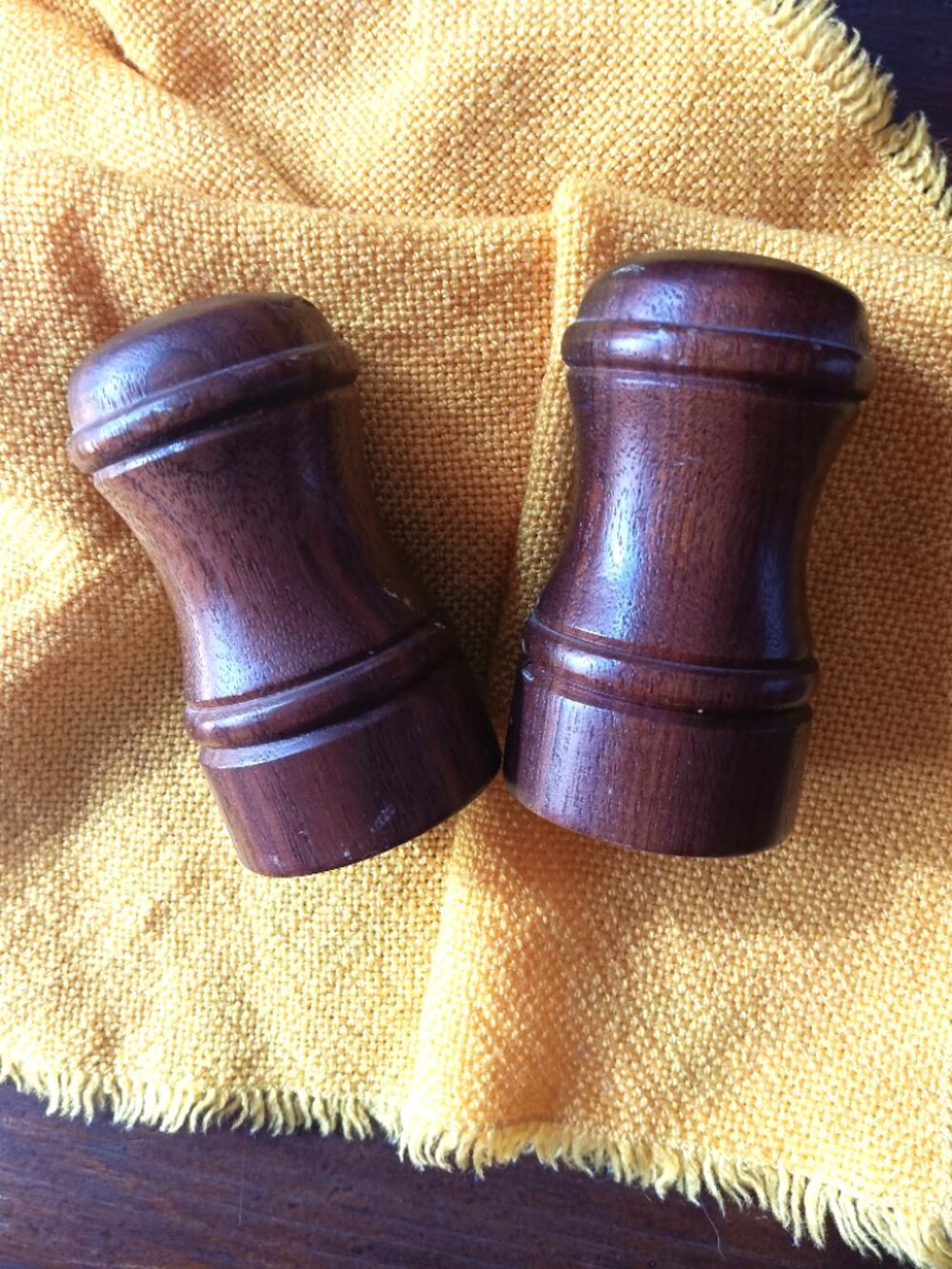 Vintage Wooden Salt and Pepper Shakers